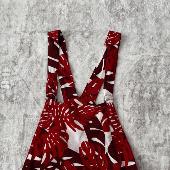 Mikoh Tropical Overall Romper Red White Size Medium - Picture 4 of 14